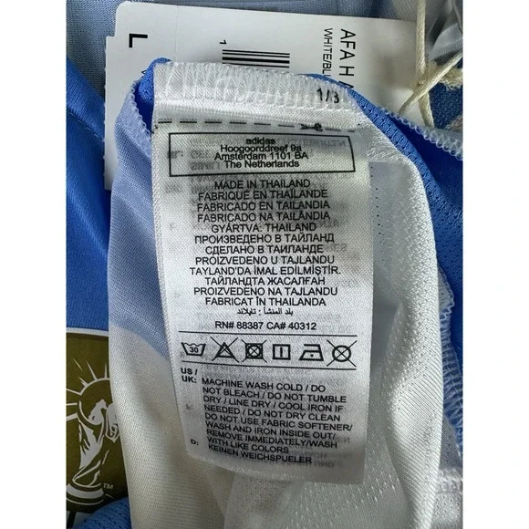 Argentina Adidas‎ Jersey Mens Large Blue White Home FIFA Champions Soccer Blank
